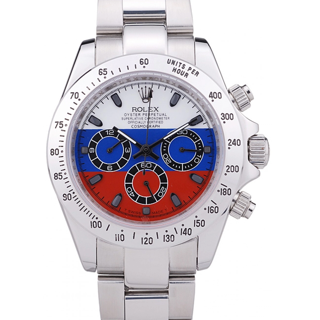 Good Copy Rolex Watches Silver Daytona Cosmograph Rolex Dial 7473 Bracelet Russian Flag 0519
